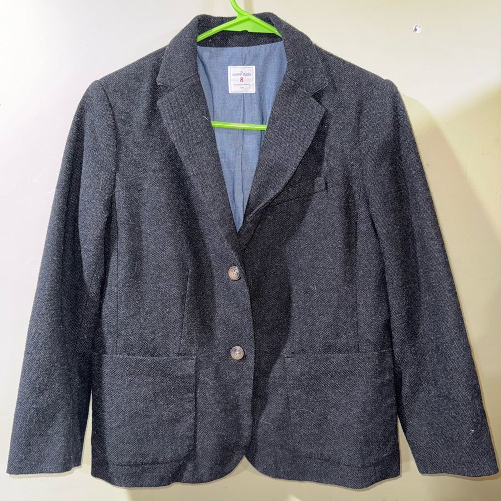 GAP the academy blazer size 8 Kids Gray 2 button jacket